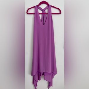 Sleeveless mini silk lilac dress